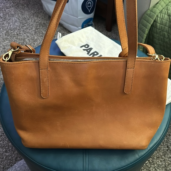 Parker Clay Eden carryall tote bag in rust brown - Picture 3 of 8